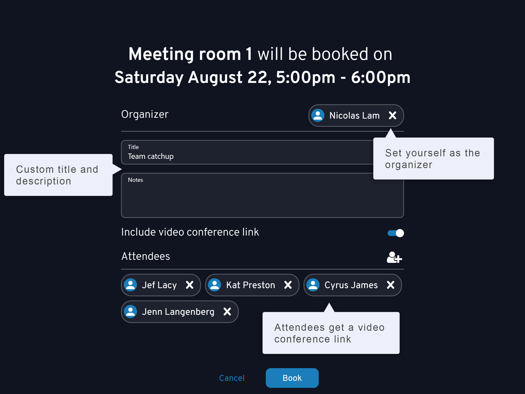 Booking a room in Dash