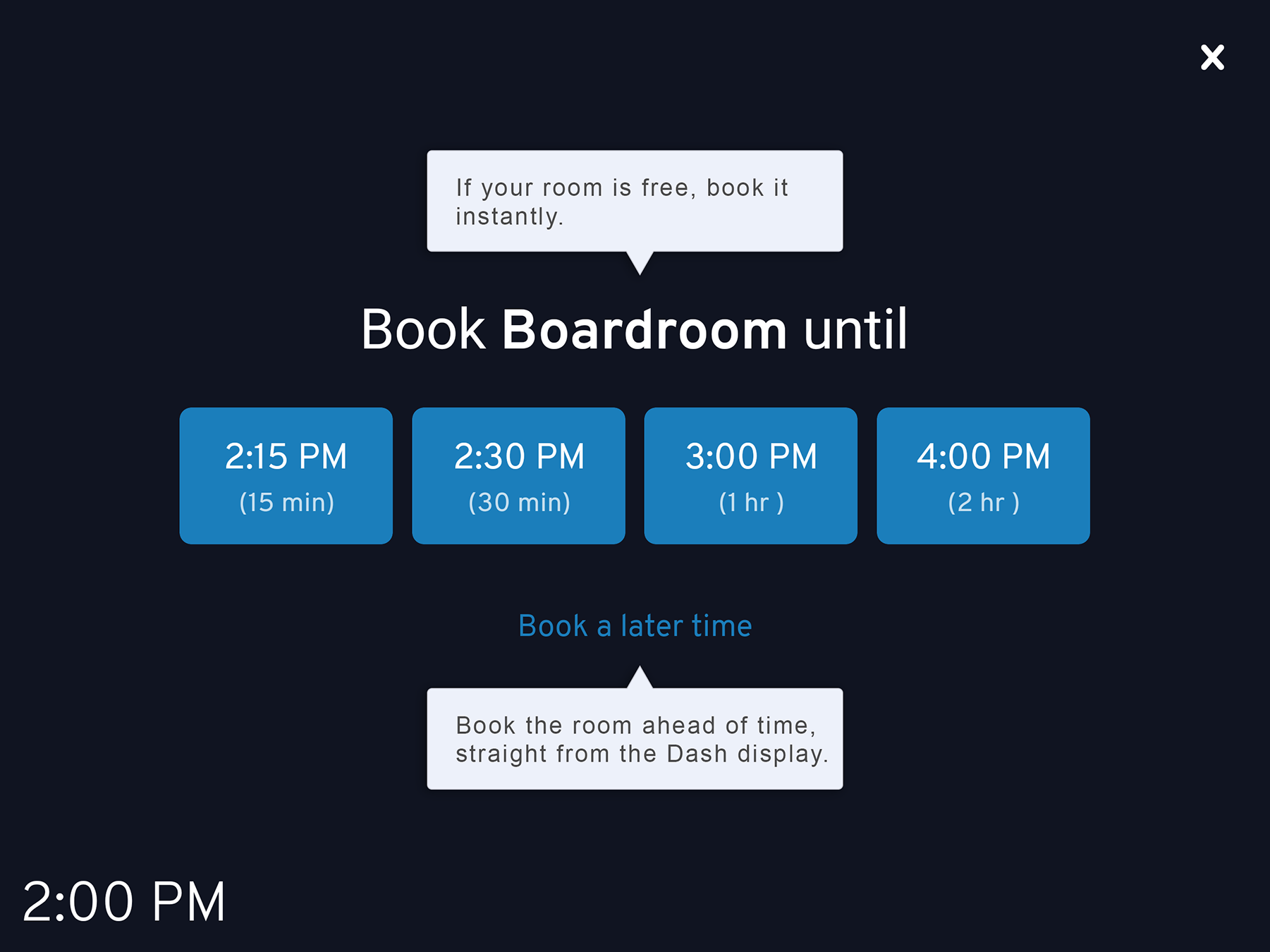 Booking a room in Dash