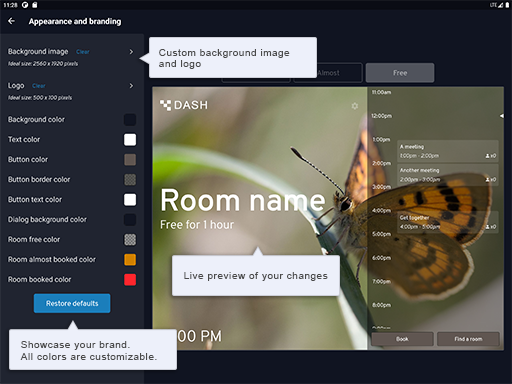 Dash branding screen
