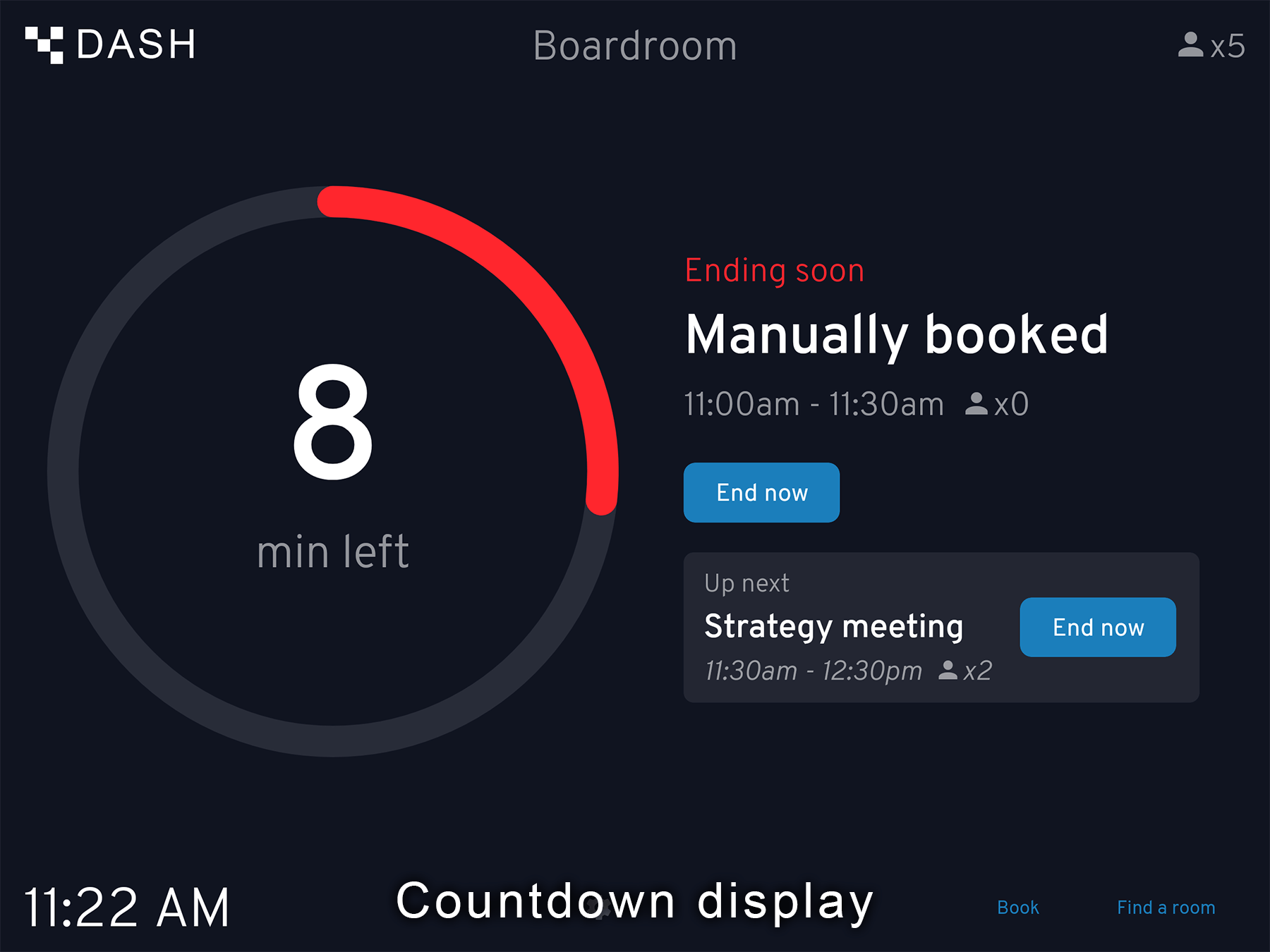 The Dash countdown display