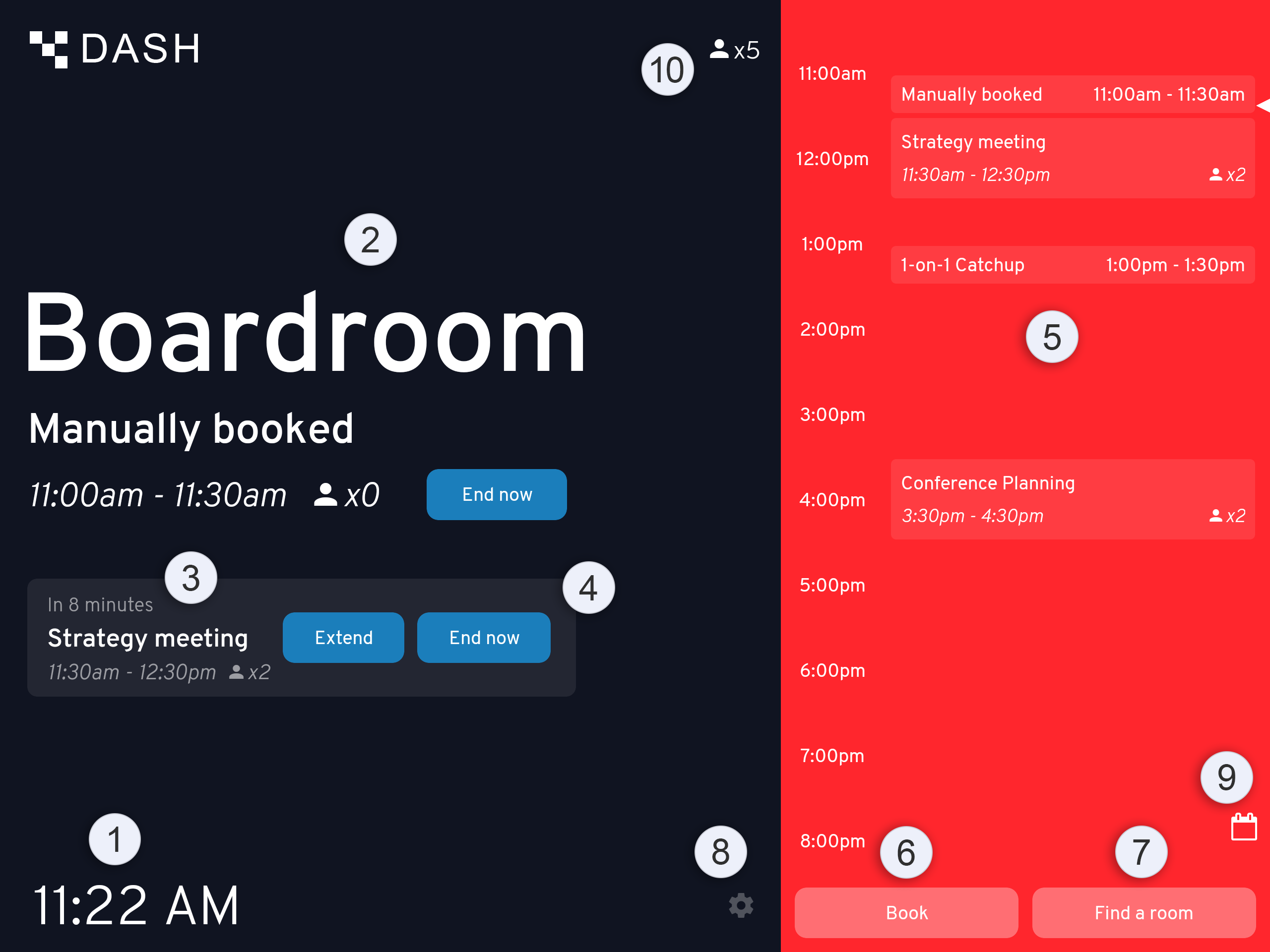 Dash main screen