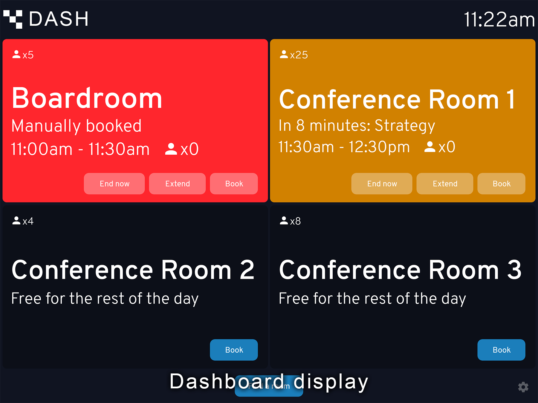 The Dash dashboard display