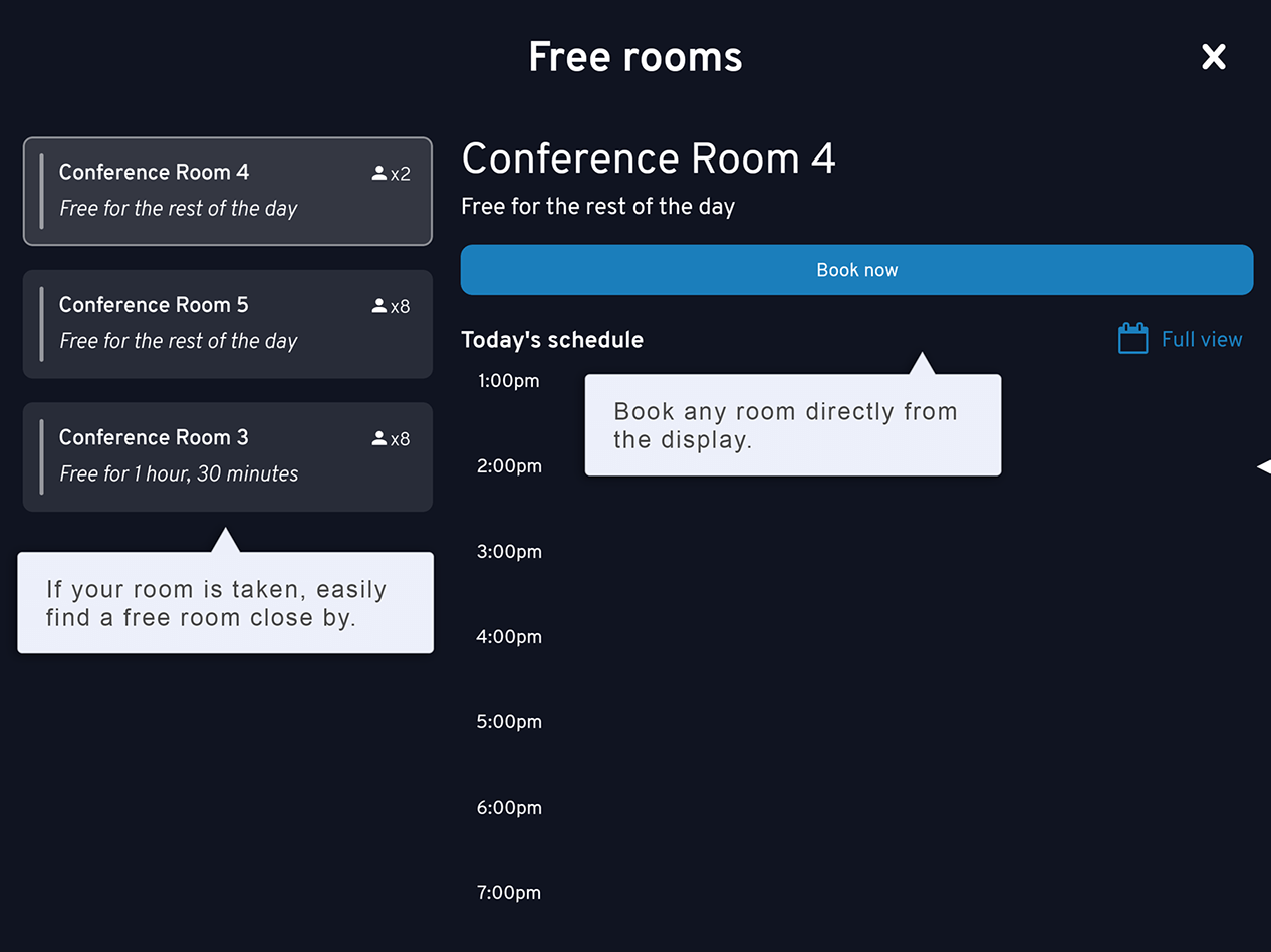 Finding a free room in Dash