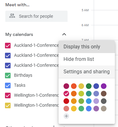 Access your Google calendar's settings